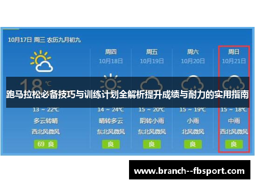 跑马拉松必备技巧与训练计划全解析提升成绩与耐力的实用指南