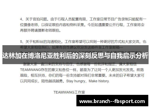 达林加在博洛尼亚胜利后的深刻反思与自我启示分析